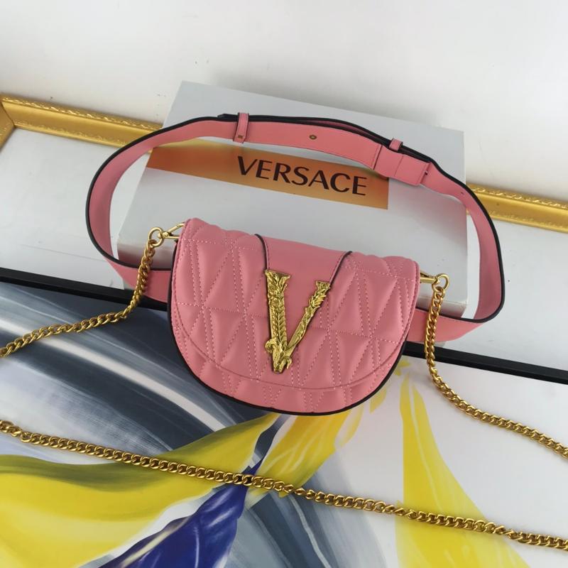 Versace Chain Handbags DV3G984 Pleated Pink